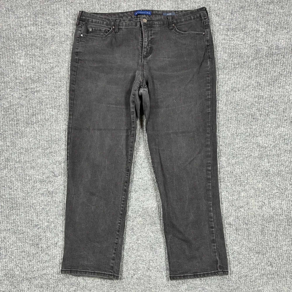 Bandolino Mandie Womens Straight Jeans Size 20W Black Denim Stretch Mid Rise